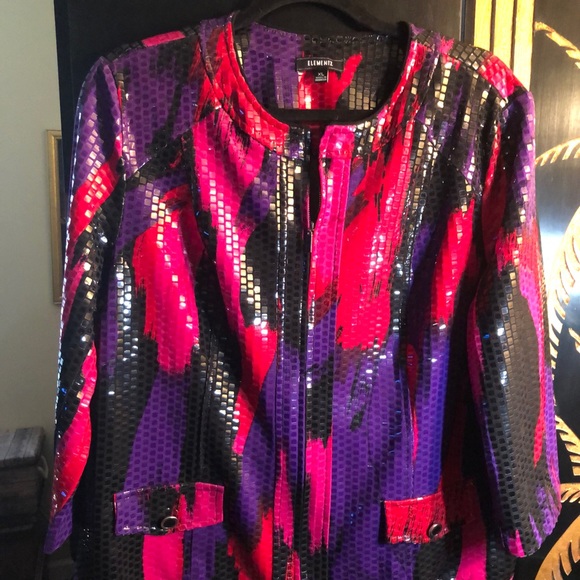 Jackets & Coats Black Red Pink Purple Reflective Jacket Xl Poshmark